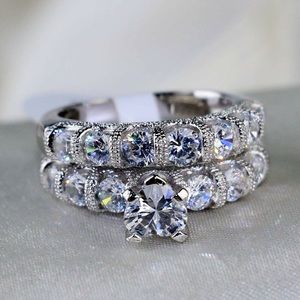 Women’s 925 stamped wedding 2 pc engagement ring